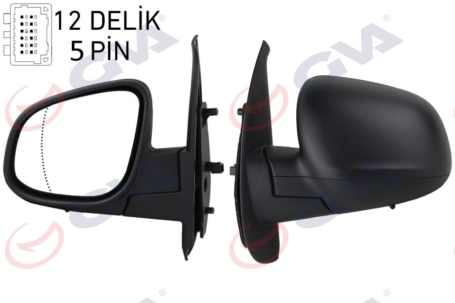 Renault Kangoo Citan Sol Dış Dikiz Aynası Elektrikli Isıtmalı Desenli Asferik GVA