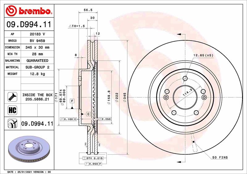 Genesis G70 Ön Fren Diski BREMBO