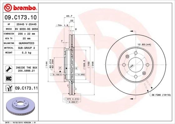 Kia Ön Fren Diski UV Kaplamalı BREMBO