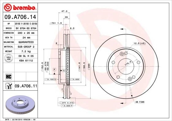Kia Ön Fren Diski UV Kaplamalı BREMBO