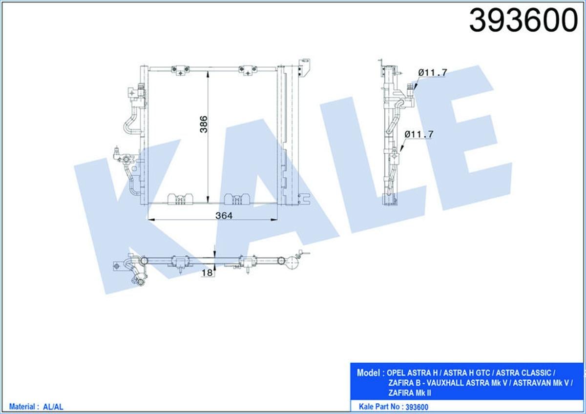 Kılıma Radyatöru 1,3  Cdtı 04=>  Astra H (L48)-Zafira B (A05) (Al/Al) (405X385x1