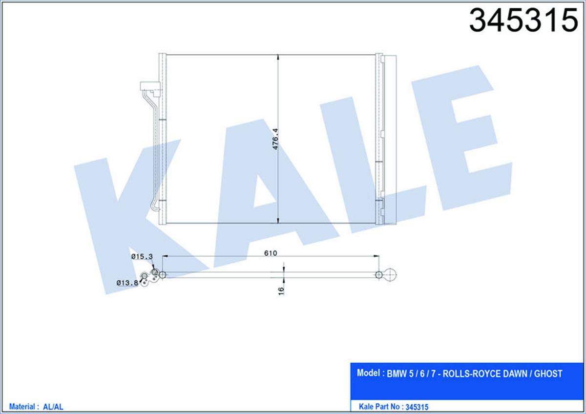 Klima Radyatörü Kondenser Bmw 5 F10-F11-F18 5.23İ-5.28İ-5.30İ 10 Al/Al