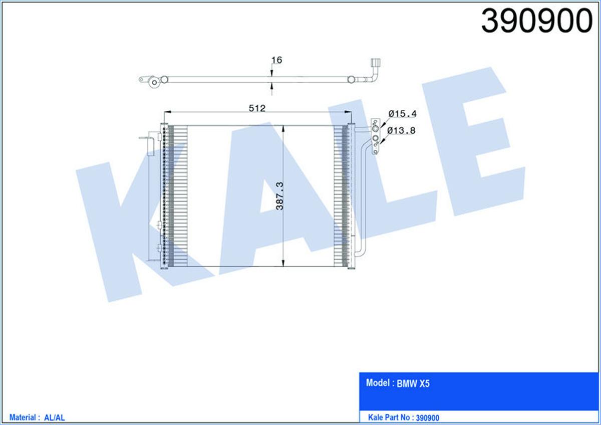 Klima Radyatörü Kondenser Bmw X5 Al-Al 496-393-16