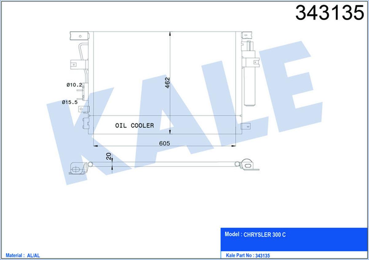 Klima Radyatörü Kondenser Chrysler 300C-Touring Al-Al