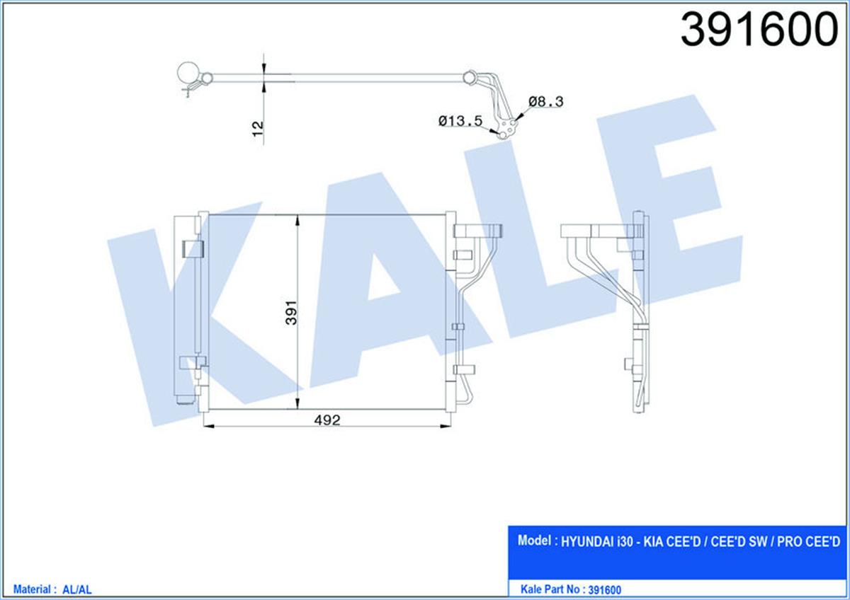 Klima Radyatörü Kondenser Hyundaı İ30-İ30 Cw-Kıa Ceed-Ceed Sw-Pro Ceed Al/Al 512