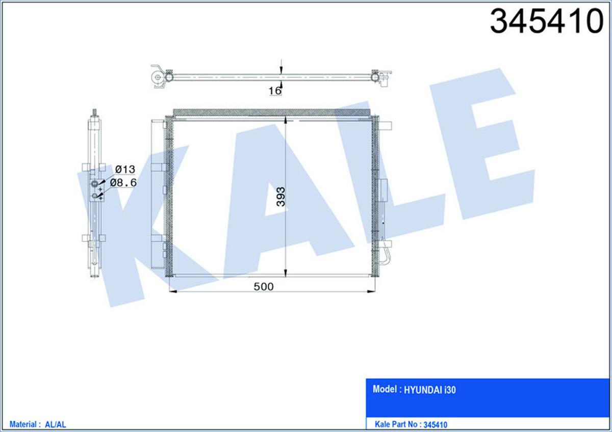 Klima Radyatörü Kondenser Hyundaı İ30 1.6T-Gdi 15 Kıa Ceed 1.0 T-Gdi 15 521X383