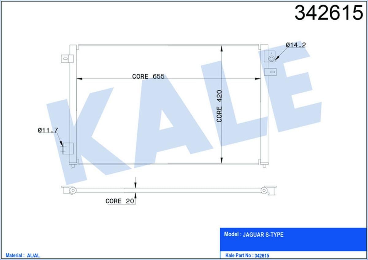 Klima Radyatörü Kondenser Jaguar S-Type Al-Al