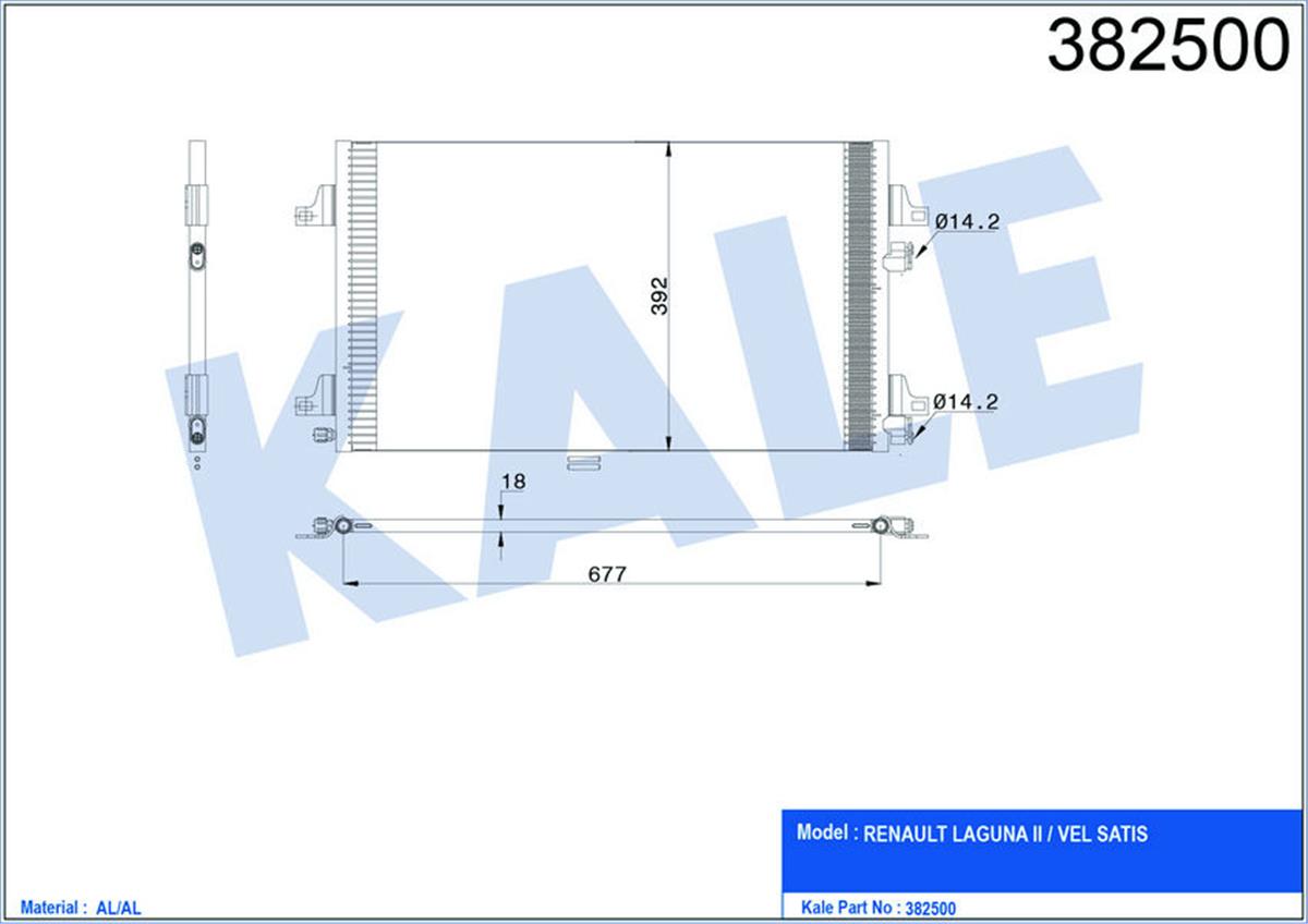 Klima Radyatörü Kondenser Lgn Iı 01 1.6 16V-1.8 16V-2.0 16V-1.9Dcı Al/Al 700X391