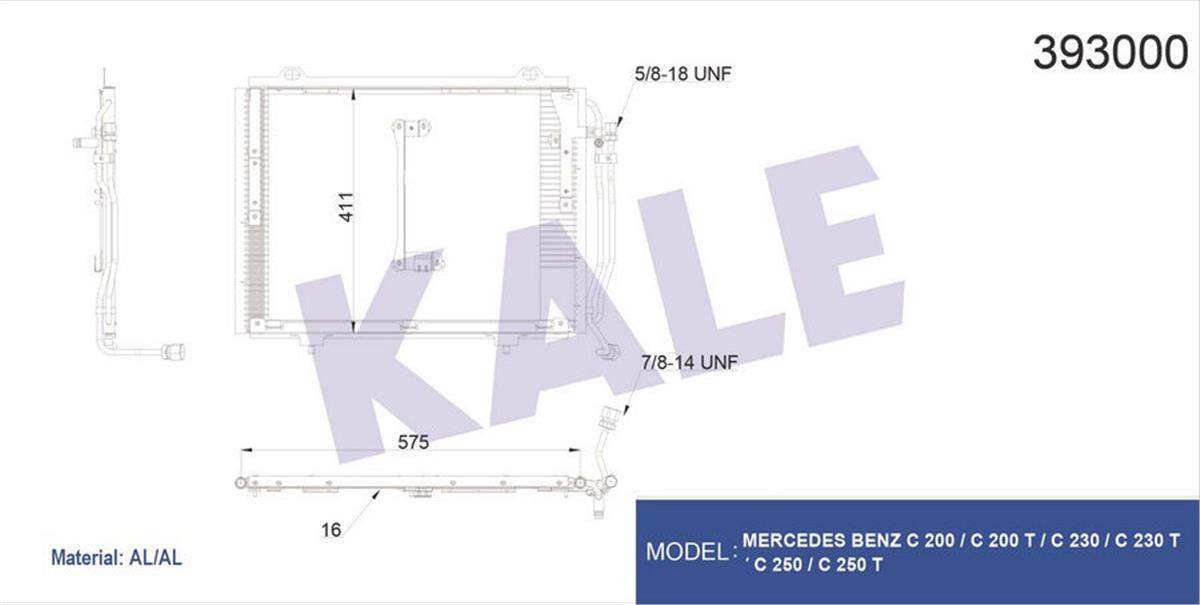 Klima Radyatörü Kondenser Mercedes Benz C200-C200-C230-C230t-C250-C250t Al-Al 59