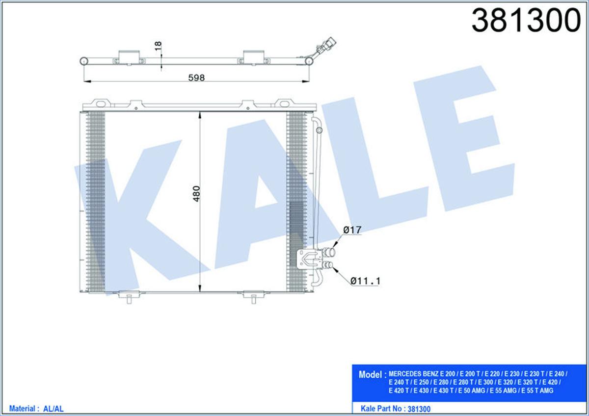 Klima Radyatörü Kondenser Mercedes Benz E200-E220-E230-E240-E250-E280-E300-E320-