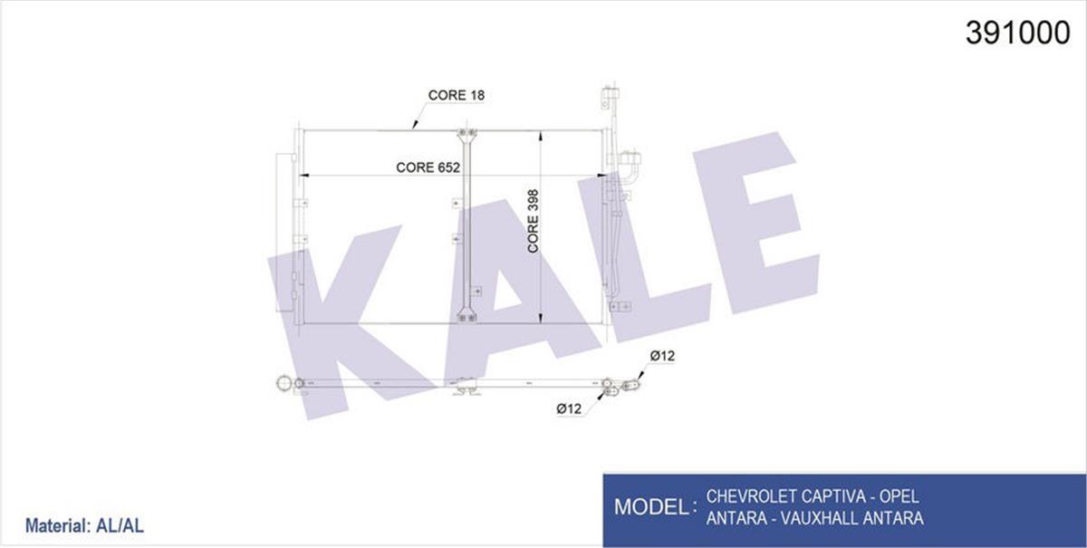 Klima Radyatörü Kondenser Opel Antara-Chavrolet Captiva Al-Al 670X393x18