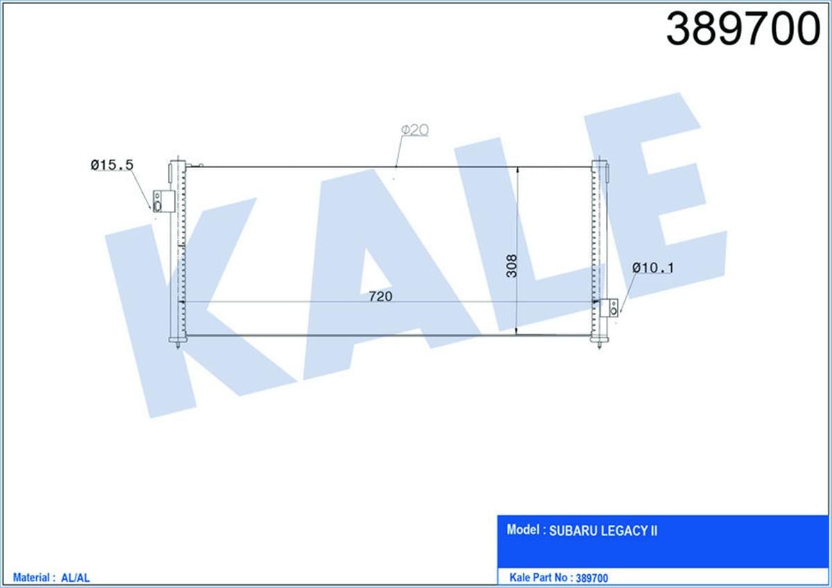 Klima Radyatörü Kondenser Subaru Legacy Iı Al-Al 720X308x16