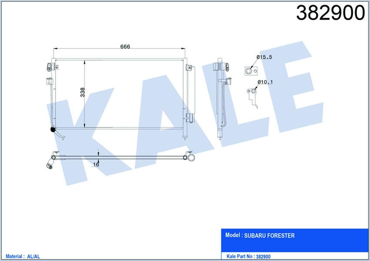 Klima Radyatörü Kondenser Subaru Subaru Forester Al-Al 667X389x16