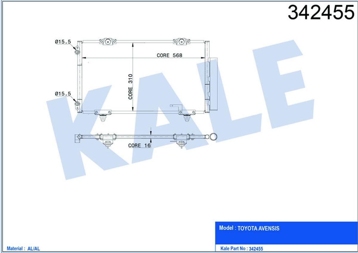Klima Radyatörü Kondenser Toyota Avensıs-Liftback-Station Wagon Al-Al