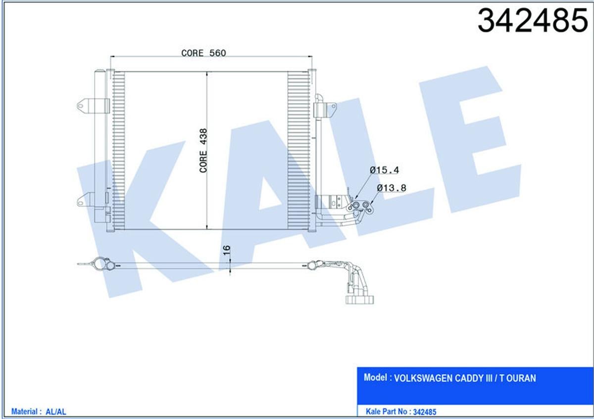Klima Radyatörü Kondenser Vw Caddy 3 Box-Estate-Touran Al-Al