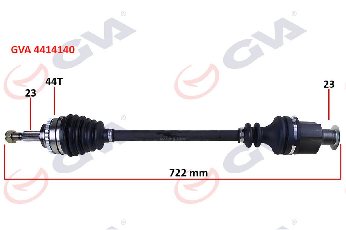 Komple Aks Sağ Clio 2-Kango 2 1.5 Dcı 02 Abs Li 724Mm 44Diş Kalın Freze