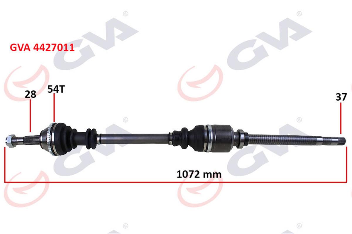 Komple Aks Sağ Ducato-Boxer-Jumper 2.5 D 94-02 14Q Abs Li 54Diş 1072Mm