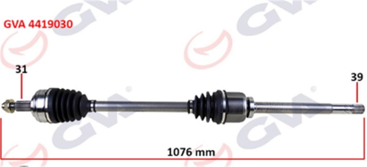 Komple Aks Sağ Master 3--Movano 2.3 Dci 6 Vites 10- 1076Mm