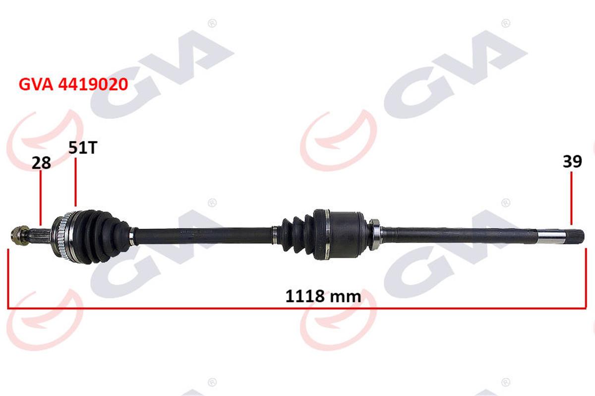 Komple Aks Sağ Master-Movano Iı 2.5D 98-10 Abs Li 51Diş 1118Mm