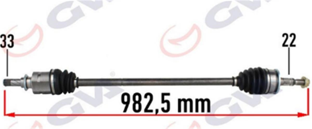 Komple Aks Sağ Opel Astra J 1-4-1.6 10-15 982.5Mm
