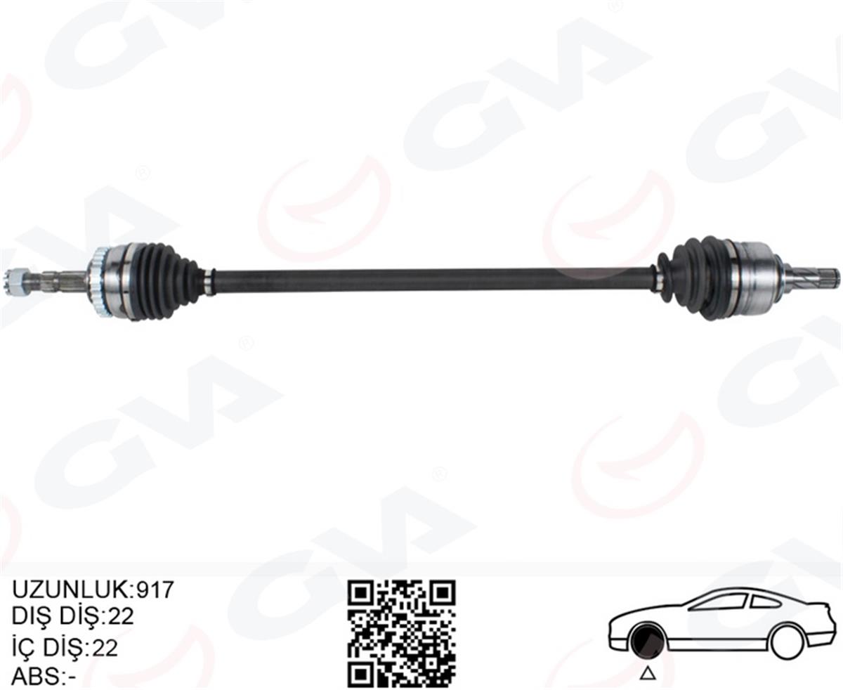 Komple Aks Sağ Opel Corsa C 1.2 01-06 29Diş 917Mm