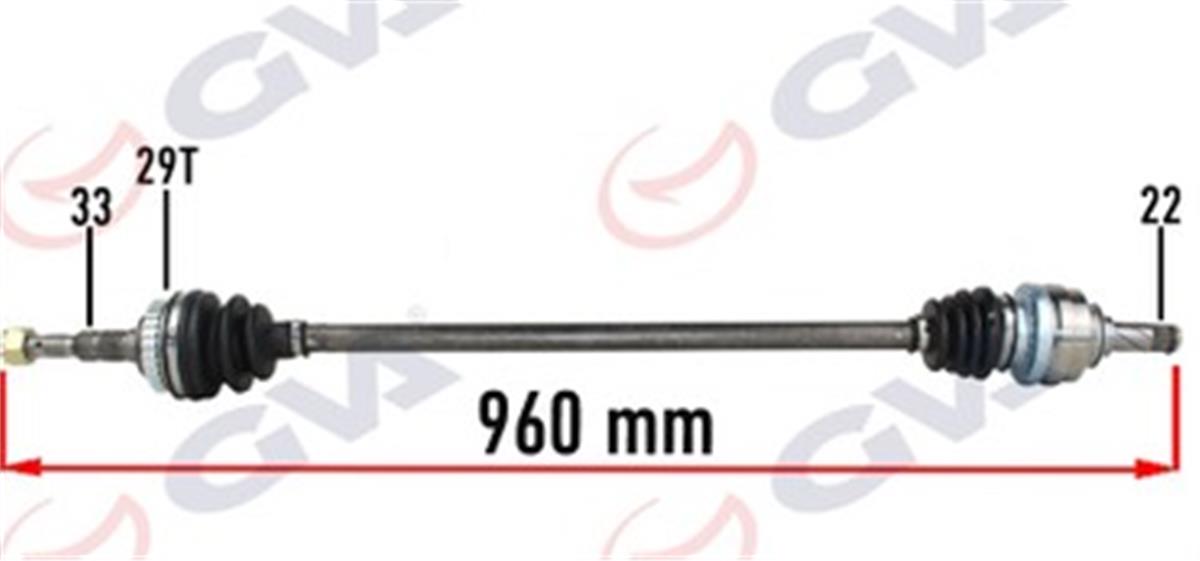 Komple Aks Sağ Opel Vectra B 1.6 99-02 Makyajlı Kasa Abs Li 29Diş 960Mm