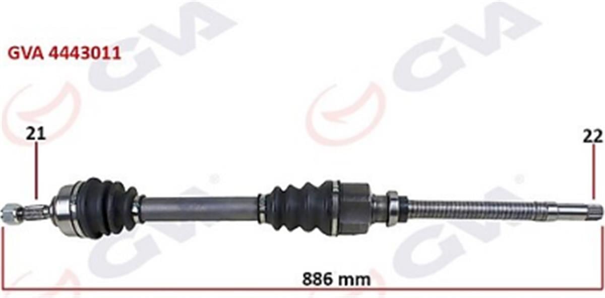 Komple Aks Sağ Peugeot 206 1.4-1.6 Tu5 98-06 886Mm
