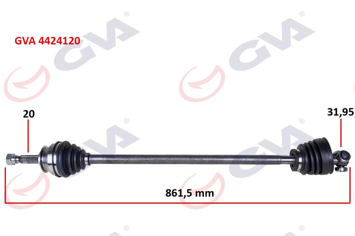 Komple Aks Sağ Uno 70 1.4İ 94-00 861.5Mm