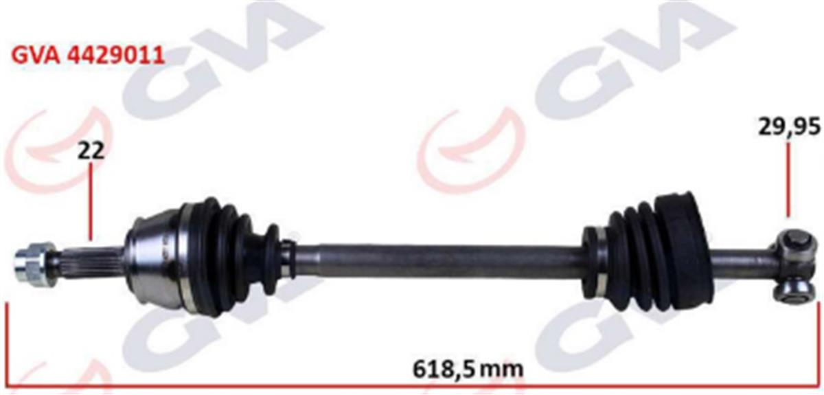 Komple Aks Sol Doblo 1.9D 01 618Mm