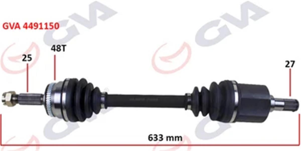 Komple Aks Sol Getz 1.5 Crdi 03-09 Abs Li 48Diş 633Mm