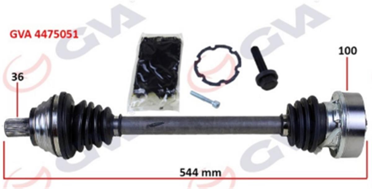 Komple Aks Sol Golf 5/6-A3-Leon-Octavıa 1.6 102 Hp Man. 544Mm