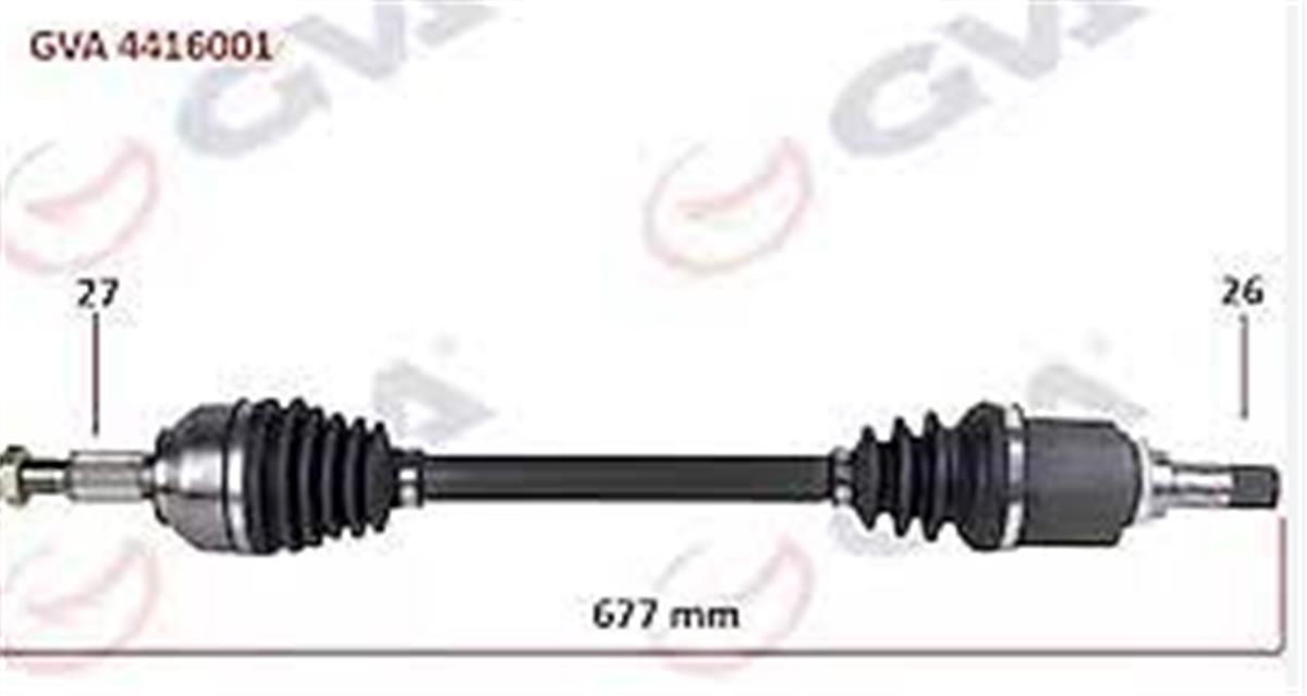 Komple Aks Sol Kango 3 1.5 Dci 08- 677Mm