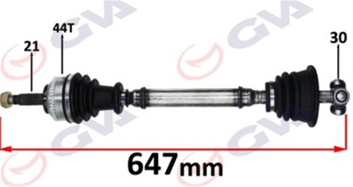 Komple Aks Sol Megane I 1.4/1.6 96-03 Abs Li 44Diş 647Mm