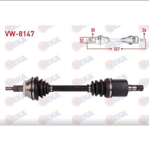 Komple Aks Sol On Uzunluk 557Mm Volkswagen Polo 1.4 - 1.6 A-T 2006-2009 / Skoda