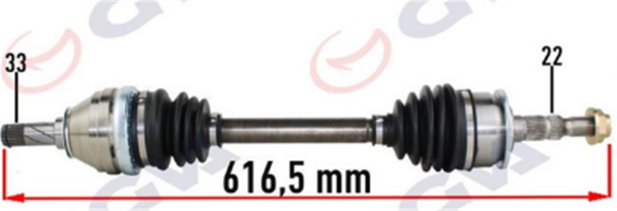 Komple Aks Sol Opel Astra J 1-4-1.6 10-15 616.5Mm