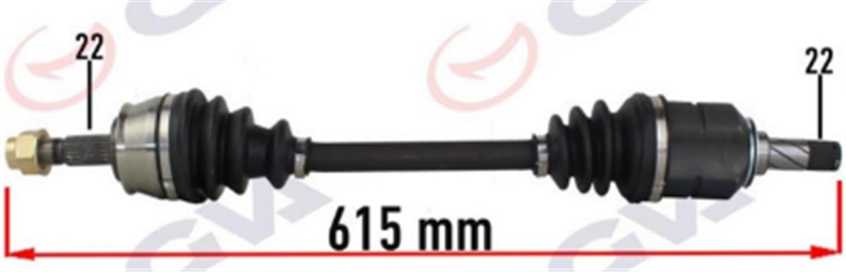 Komple Aks Sol Opel Corsa D 1.0-1.2-1.4 07-14 -Corsa E 15 -Adam 13 615Mm