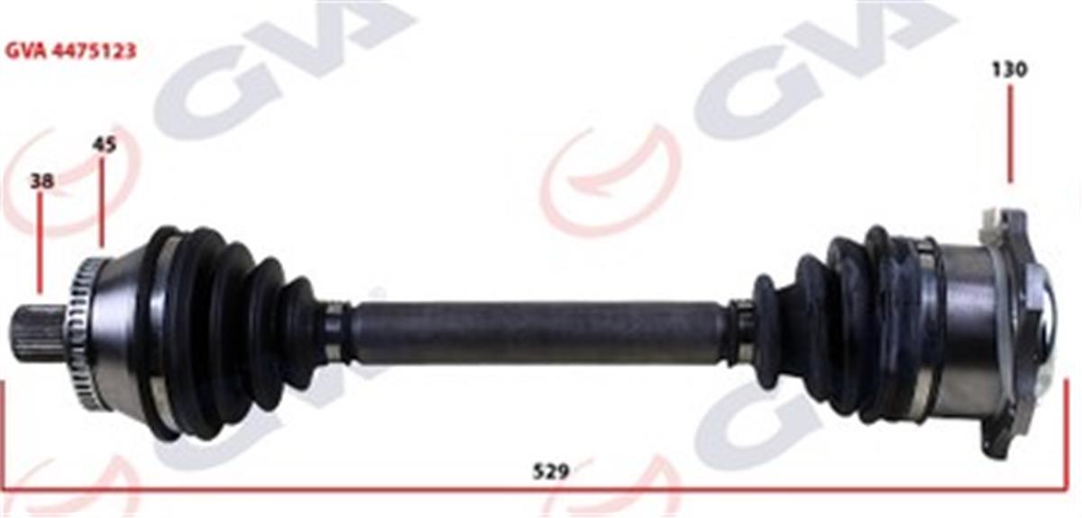 Komple Aks Sol Passat Iv 3B2-3B5 1.9 Tdi 96-00 -Abs Li 45Diş 529Mm