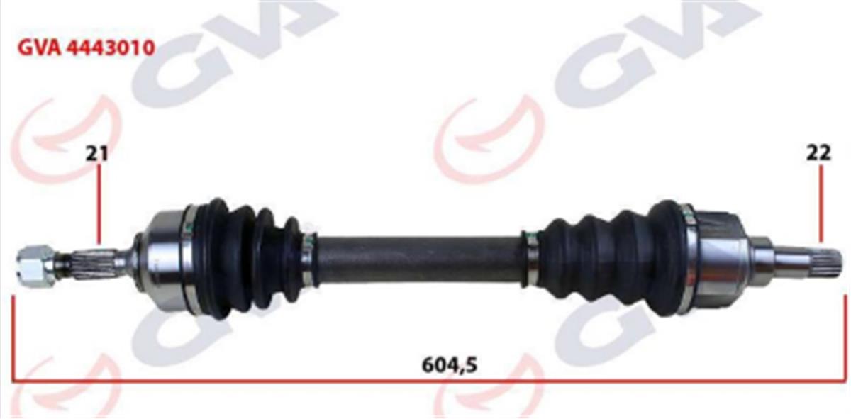 Komple Aks Sol Peugeot 206 1.4-1.6 Tu5 98-06 604Mm