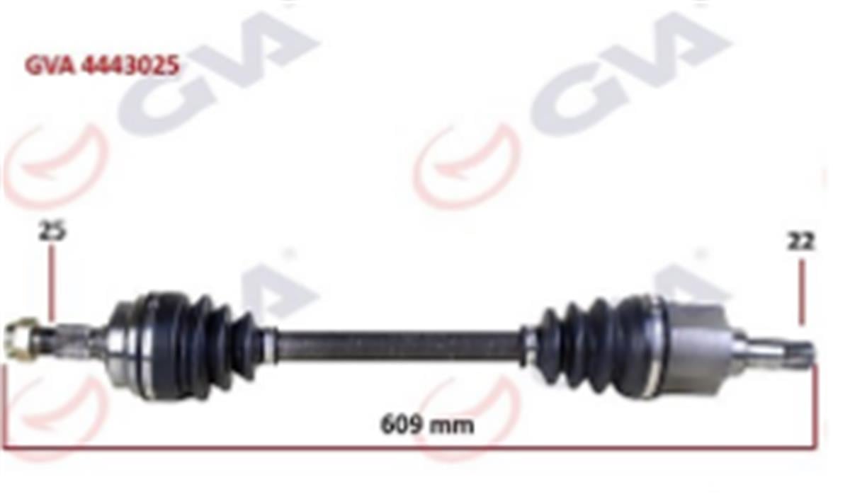 Komple Aks Sol Peugeot 306 1.6 93-00 609Mm