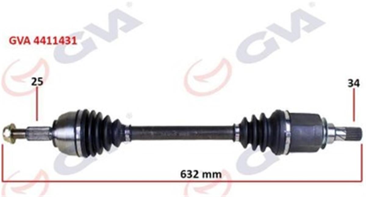 Komple Aks Sol Renault Fluence 09- Megane 1V 1.5 Dci 6 Vites Auto. 632Mm