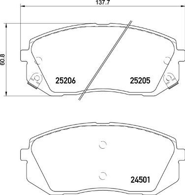 Hyundai Kona Ön Fren Balatası 16 Jant / Tucson 1.6 GDI / ix35 / i40 BREMBO