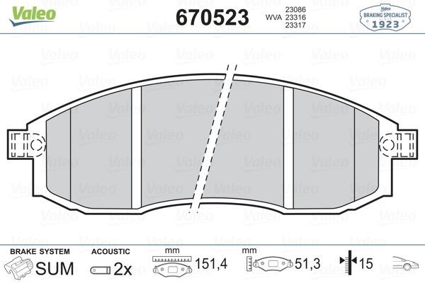 Mitsubishi L200 Nissan Maxima Ön Fren Balatası VALEO