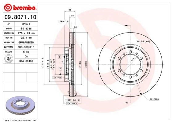 Mitsubishi L200 Ön Fren Diski Hava Kanallı BREMBO