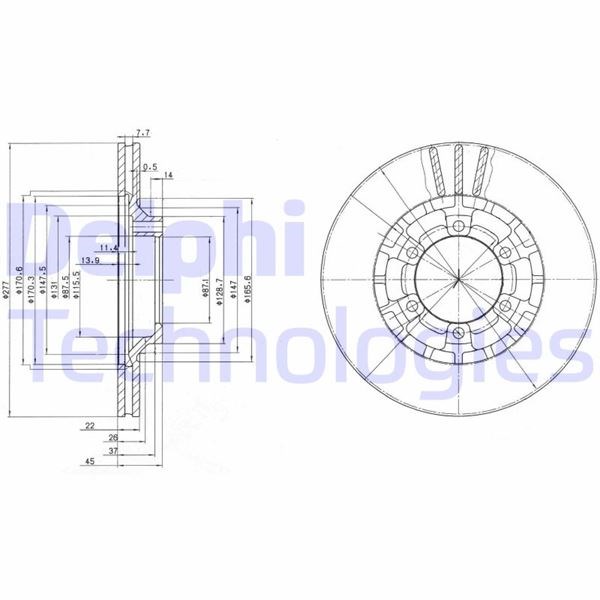Mitsubishi L200 Ön Fren Diski Delikli DELPHI