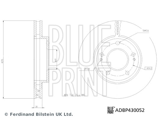 Mitsubishi L200 Ön Fren Diski Havalandırmalı BLUEPRINT