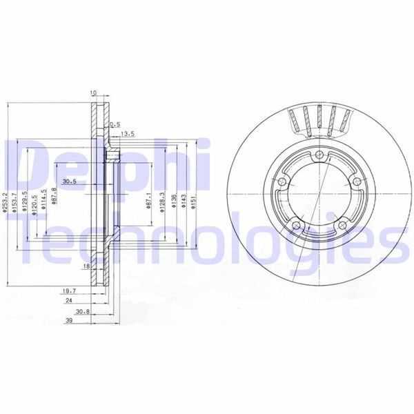 Mitsubishi L300 Spacegear Ön Fren Diski Delikli DELPHI