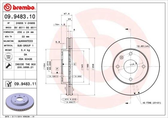 Chevrolet Lacetti Ön Fren Aynası BREMBO