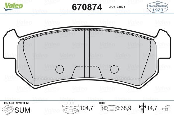 Chevrolet Lacetti Nubira Arka Fren Balatası VALEO