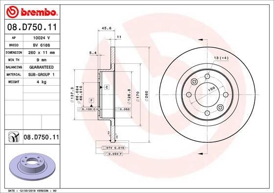 Lada Arka Fren Diski UV Kaplamalı BREMBO