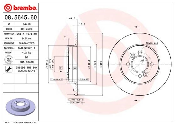 Renault Laguna Arka Fren Aynası BREMBO